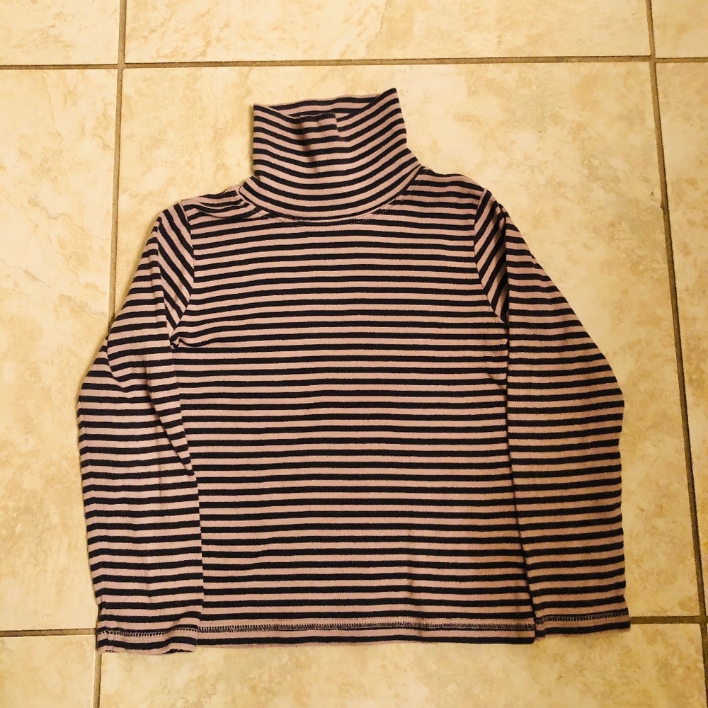 Vertbaudet Striped Rose/Dark Plum Turtleneck